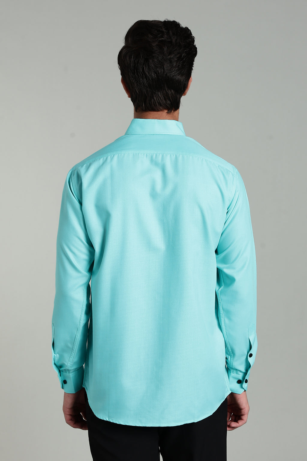 Aquamarine Blue Blended Cotton - Button Down Collar - Full Sleave Shirt