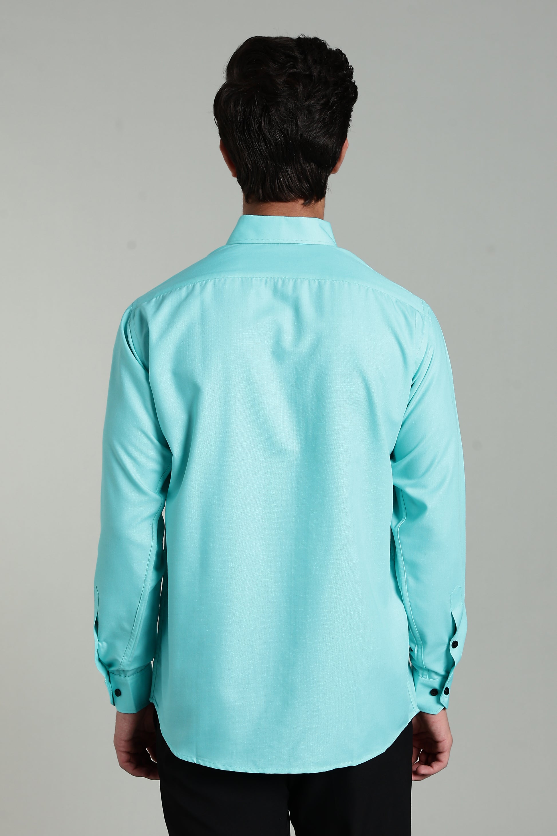 Aquamarine Blue Blended Cotton - Button Down Collar - Full Sleave Shirt