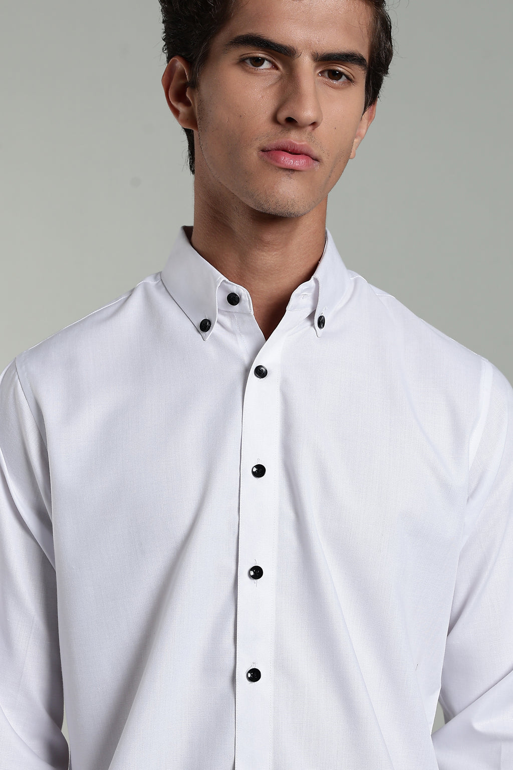Royal White Blended Cotton - Button Down Collar - Full Sleave Shirt