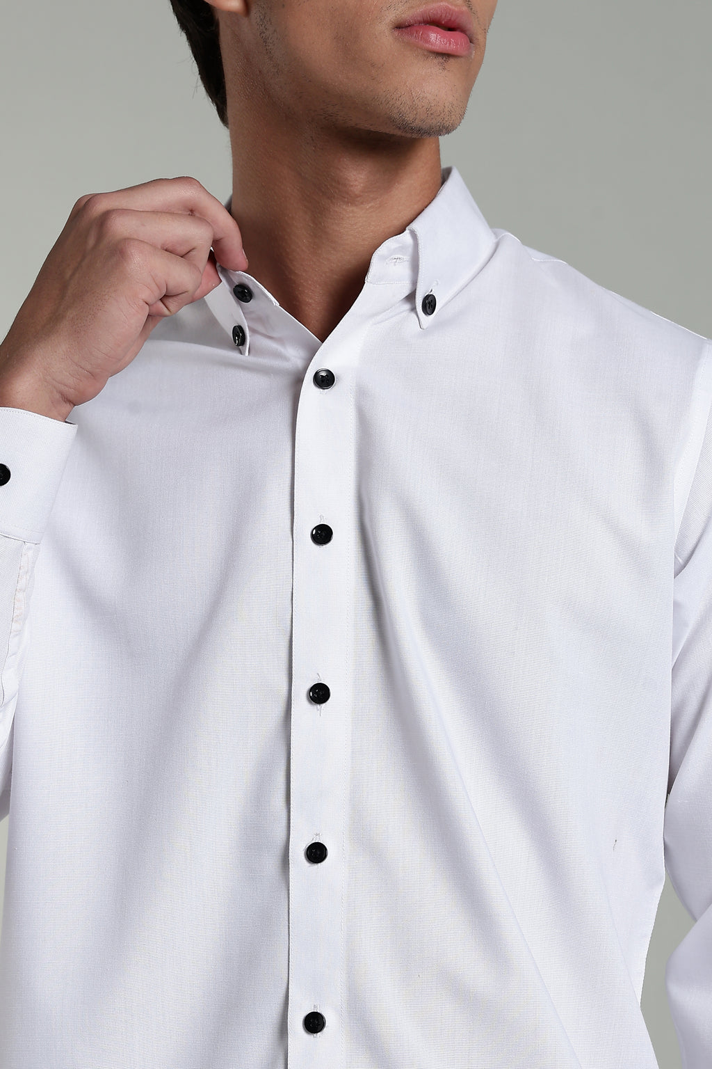 Royal White Blended Cotton - Button Down Collar - Full Sleave Shirt