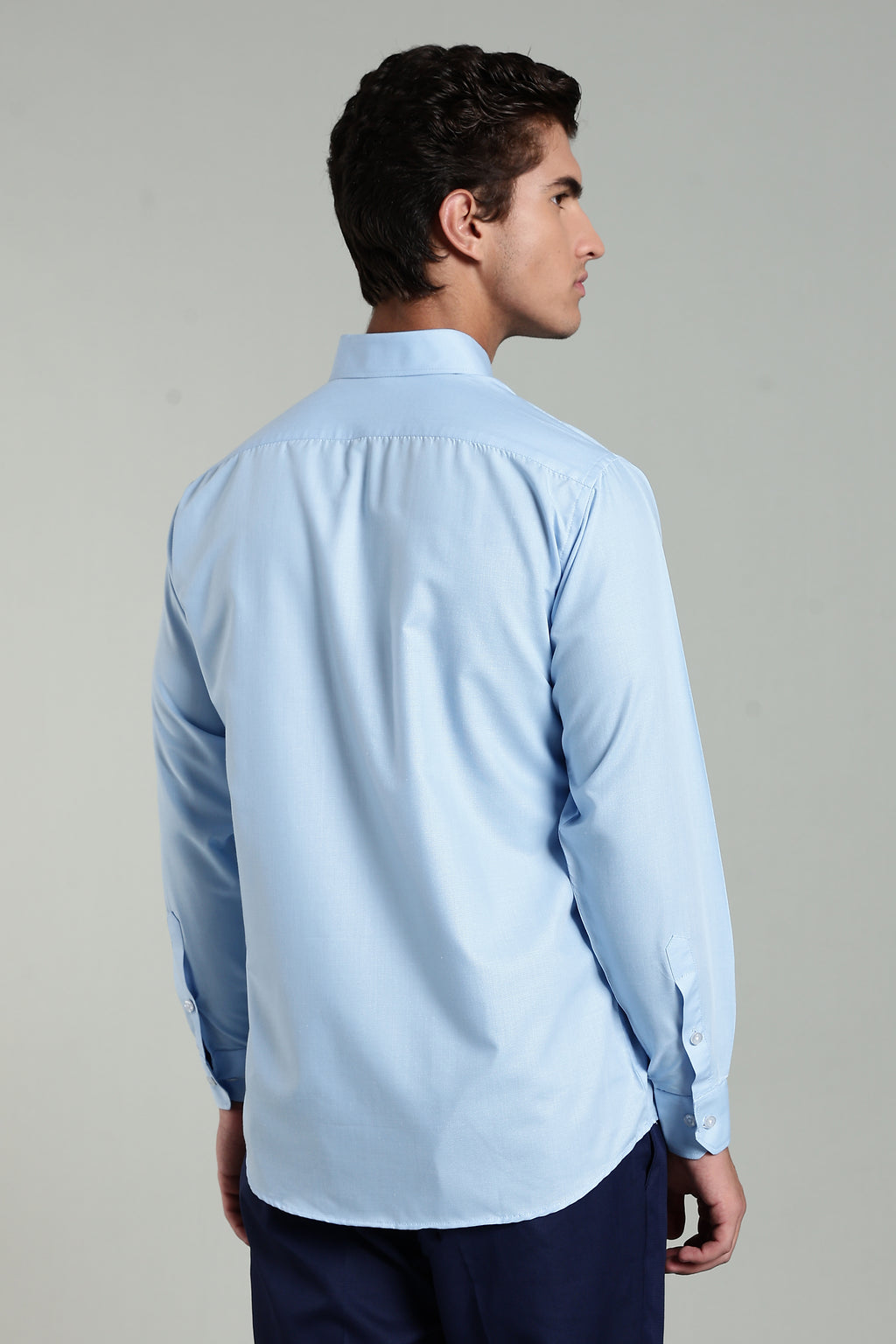 Sky Blue Blended Cotton - Button Down Collar - Full Sleave Shirt