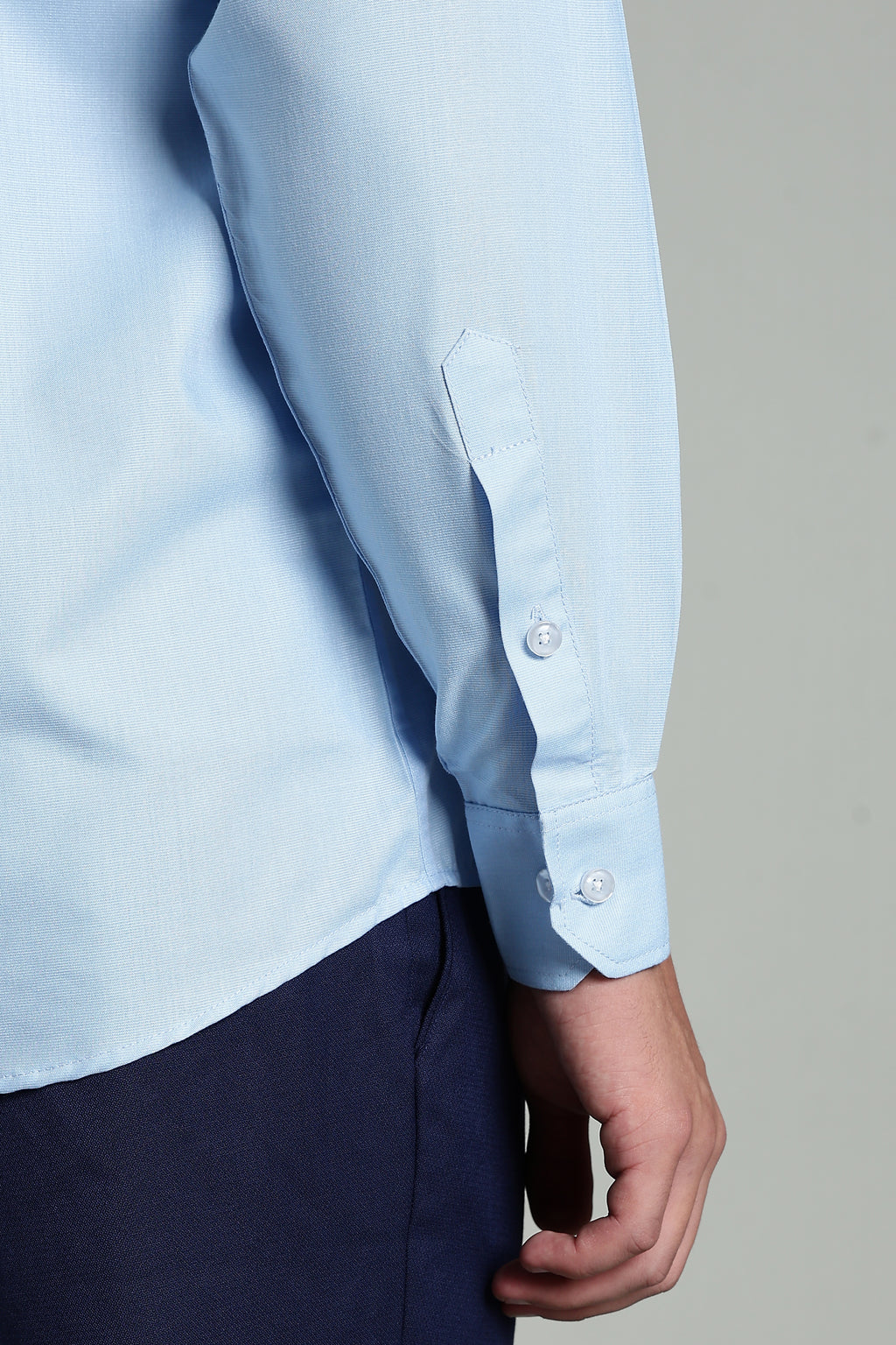 Sky Blue Blended Cotton - Button Down Collar - Full Sleave Shirt