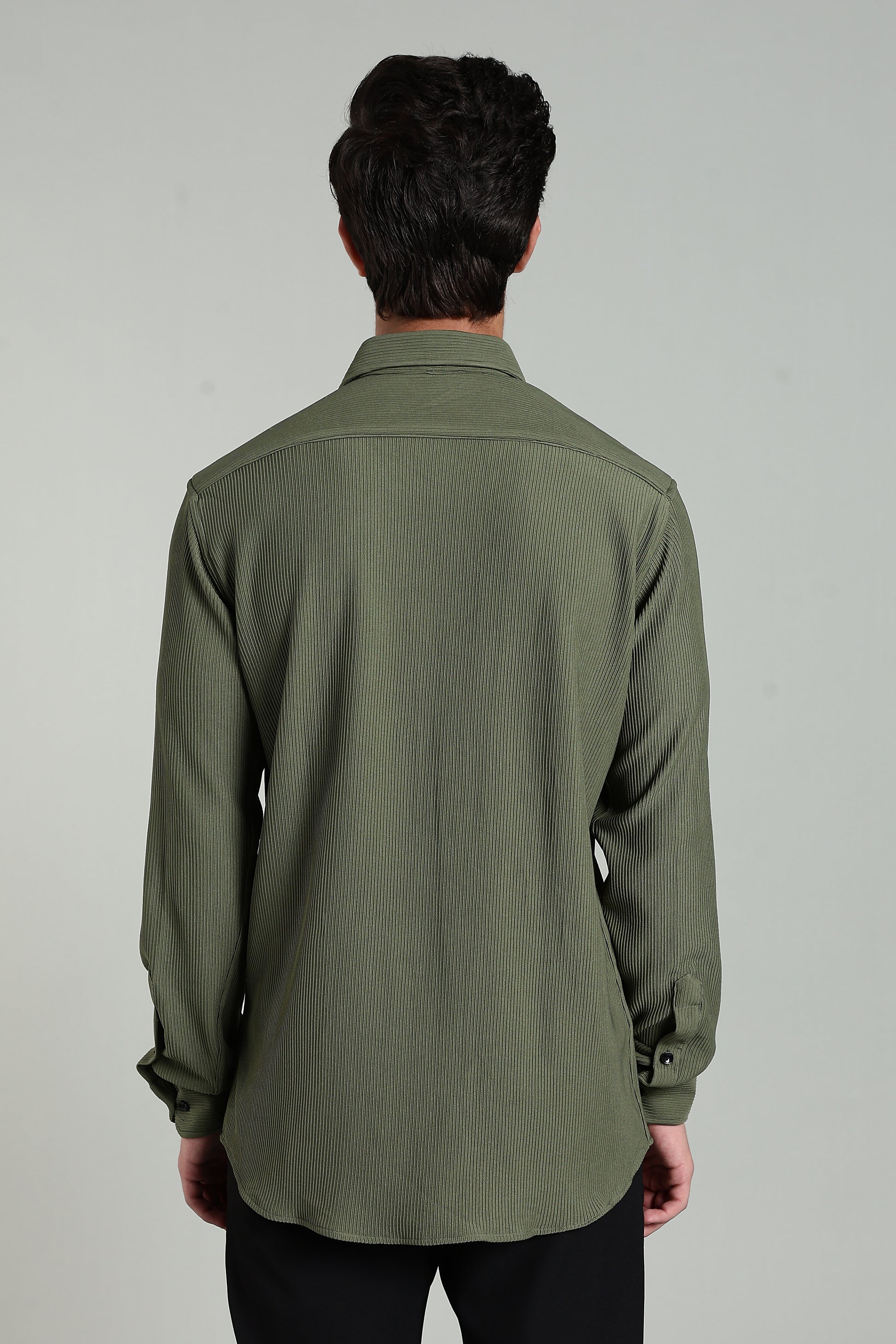 Olive Green Corduroy - Full Sleeve Shirt