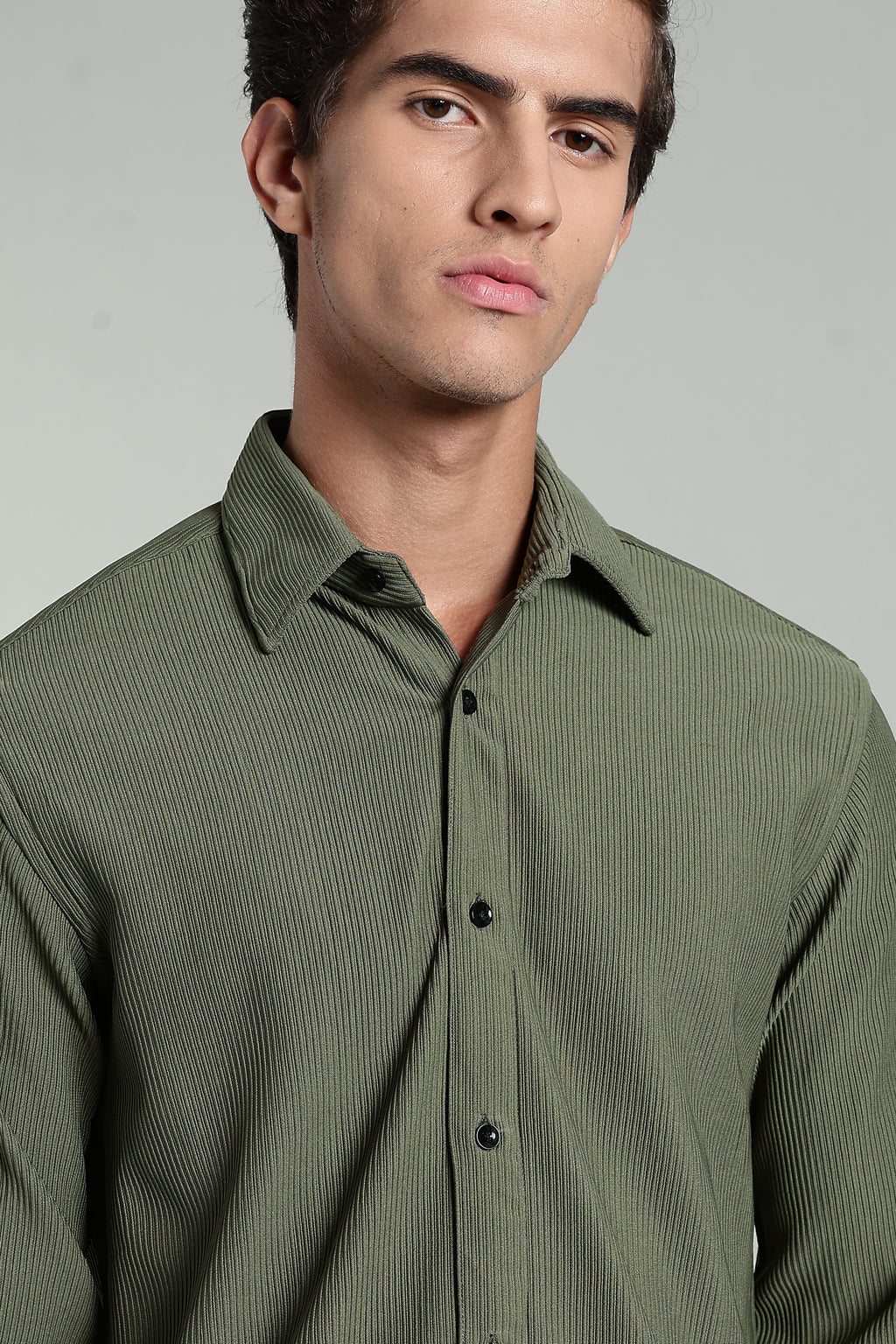 Olive Green Corduroy - Full Sleeve Shirt