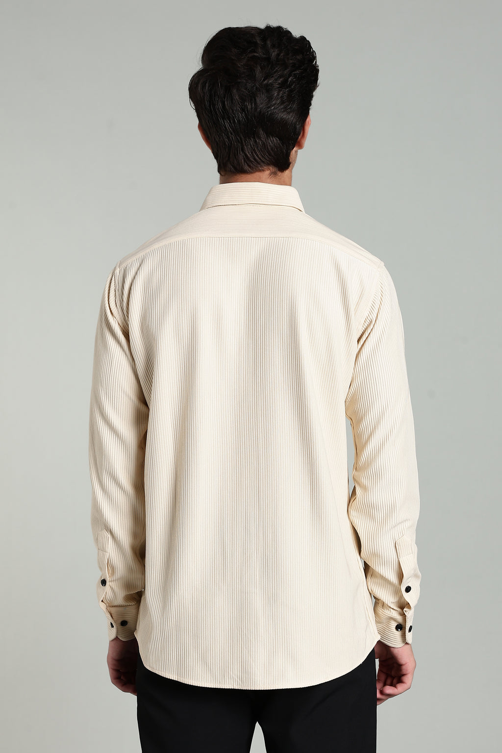 Cream Beige Corduroy - Full Sleeve Shirt