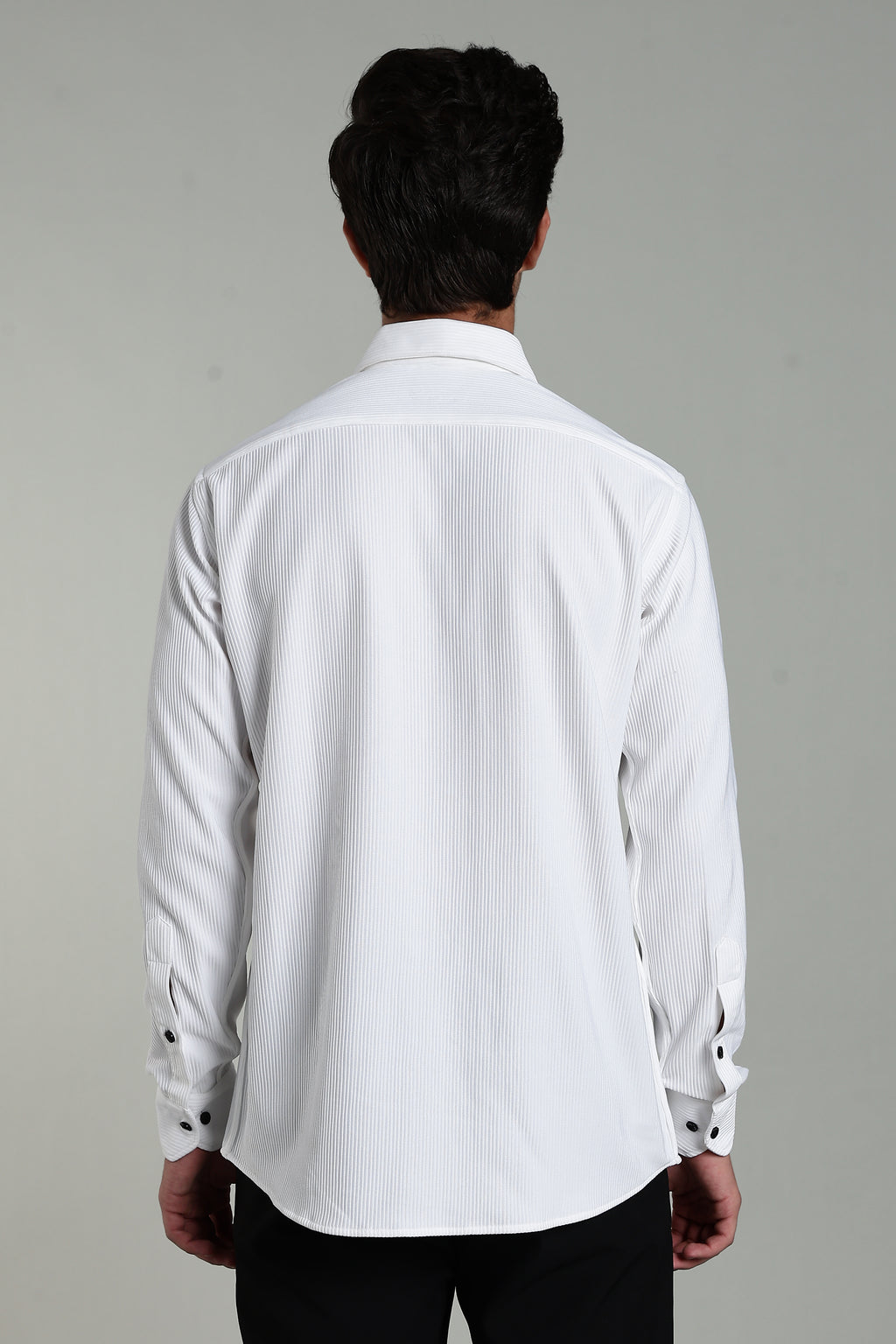 Royal White Corduroy - Full Sleeve Shirt