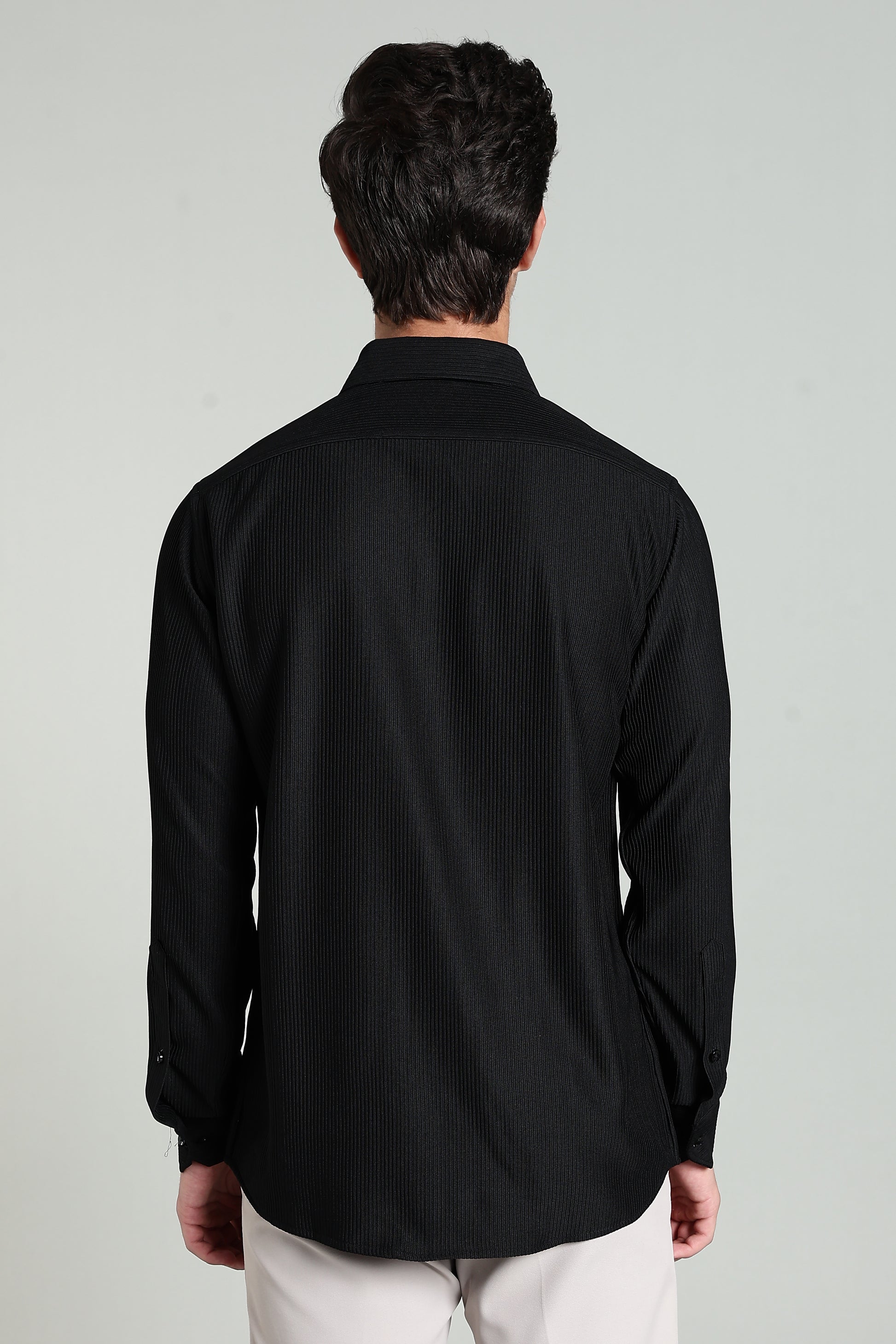 Royal Black Corduroy - Full Sleeve Shirt