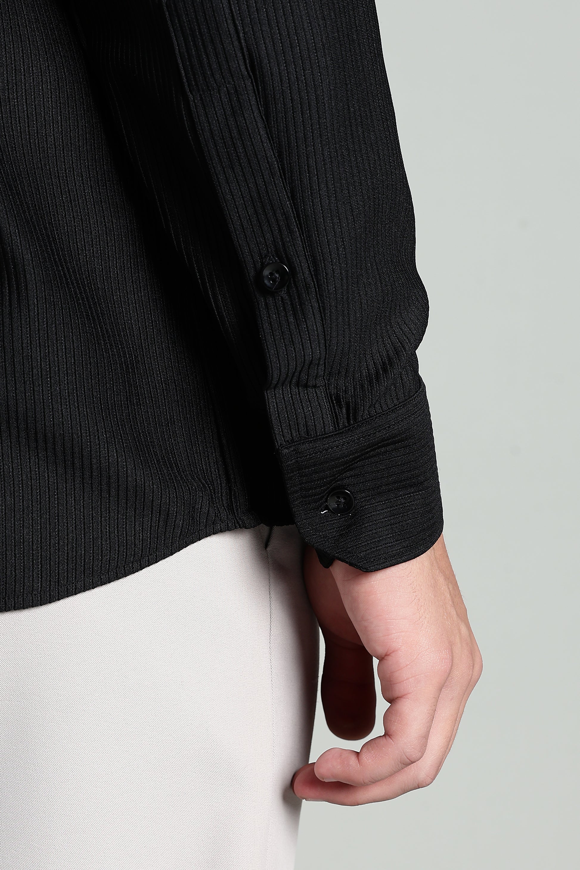 Royal Black Corduroy - Full Sleeve Shirt