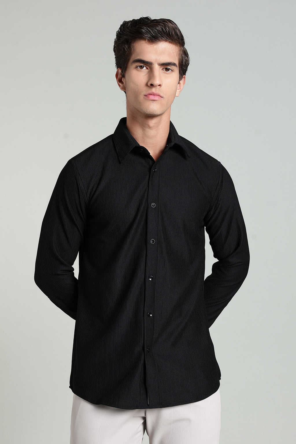 Royal Black Corduroy - Full Sleeve Shirt