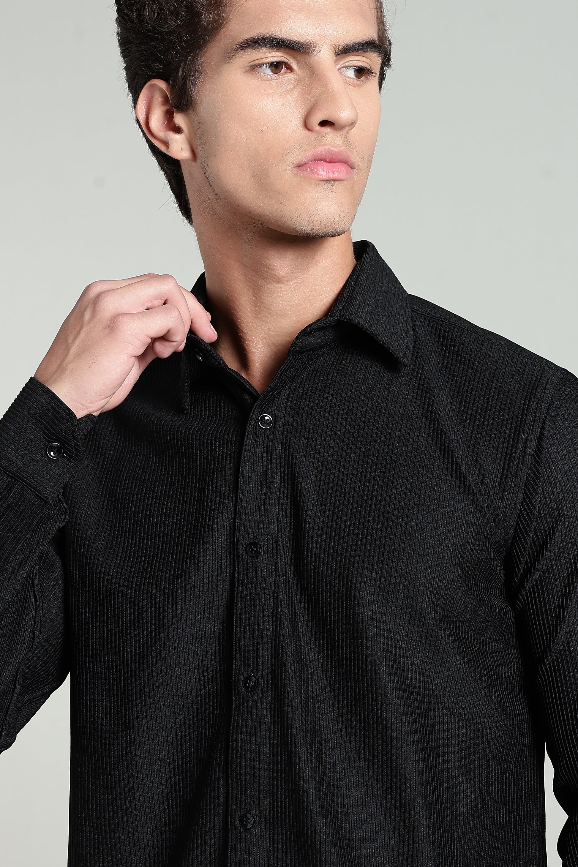 Royal Black Corduroy - Full Sleeve Shirt