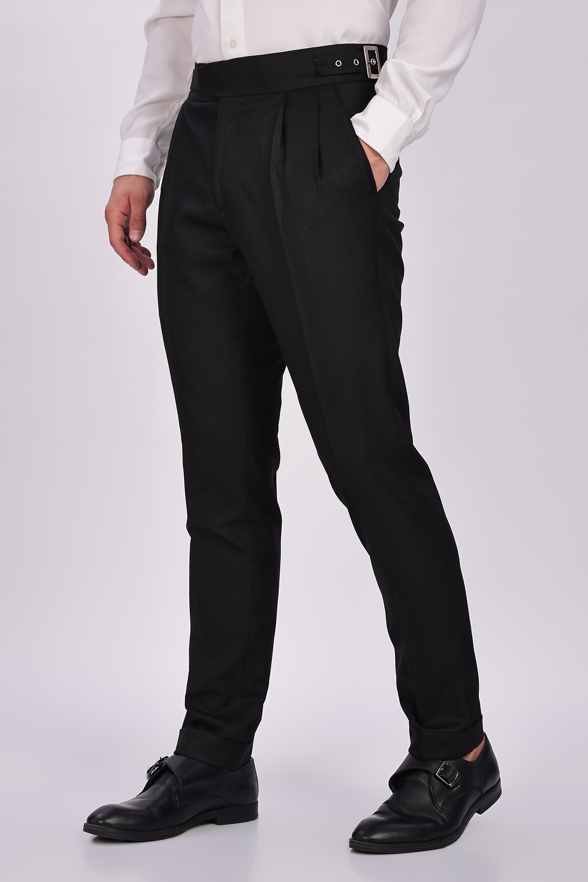 Classic Buckle Royal Black Gurkha Pant