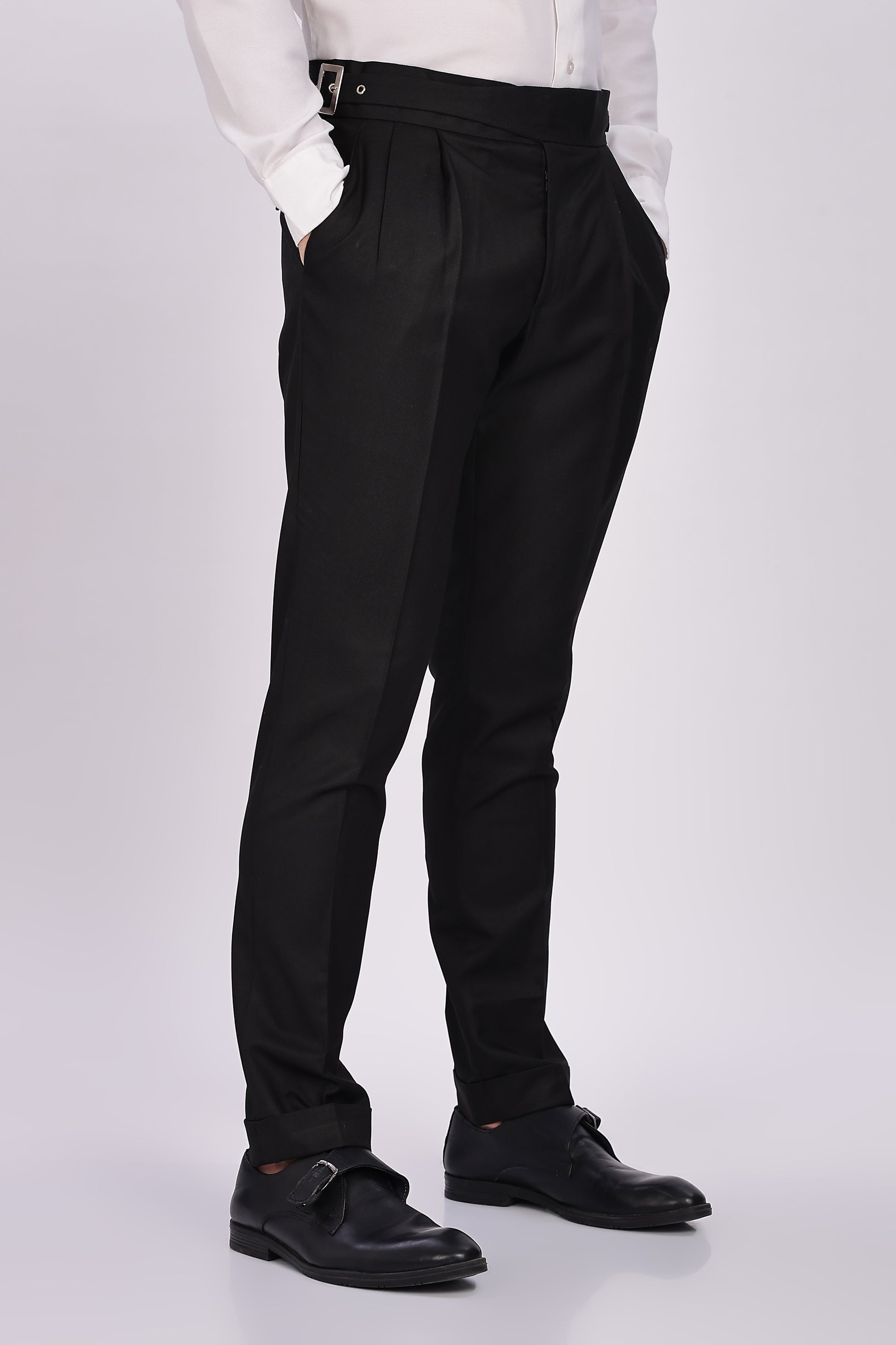 Classic Buckle Royal Black Gurkha Pant