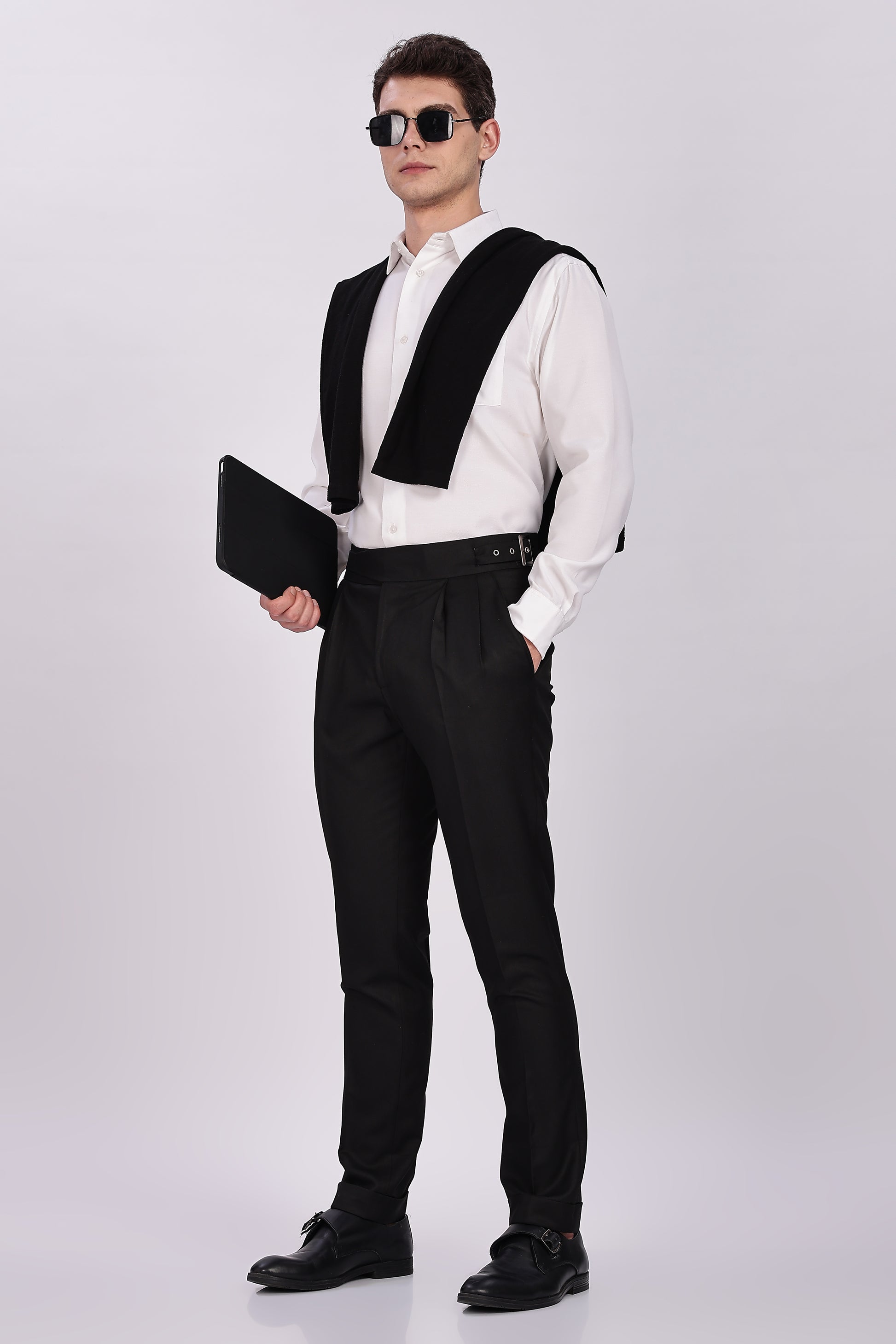Classic Buckle Royal Black Gurkha Pant