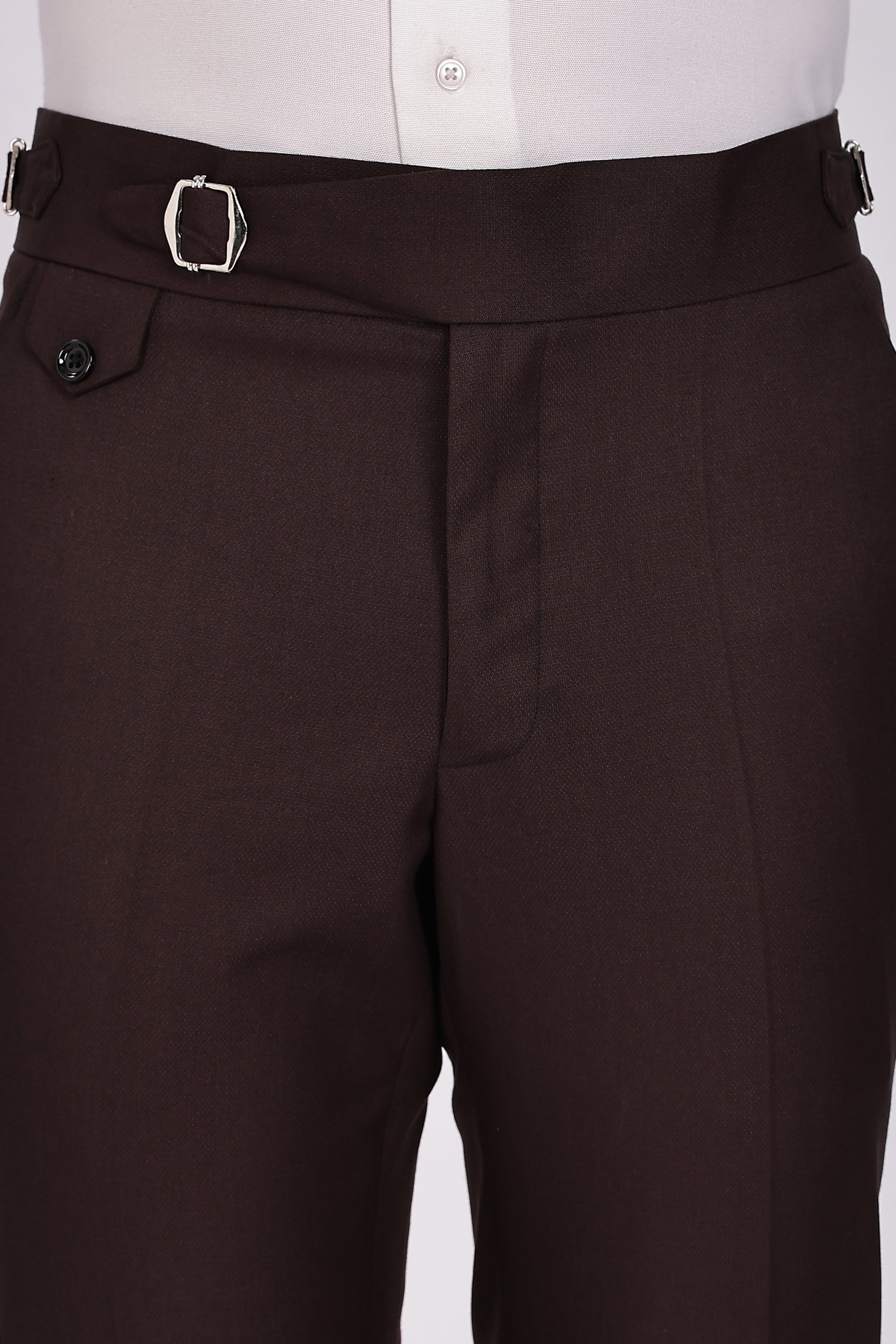 Single Buckle Dark Brown Gurkha Pant
