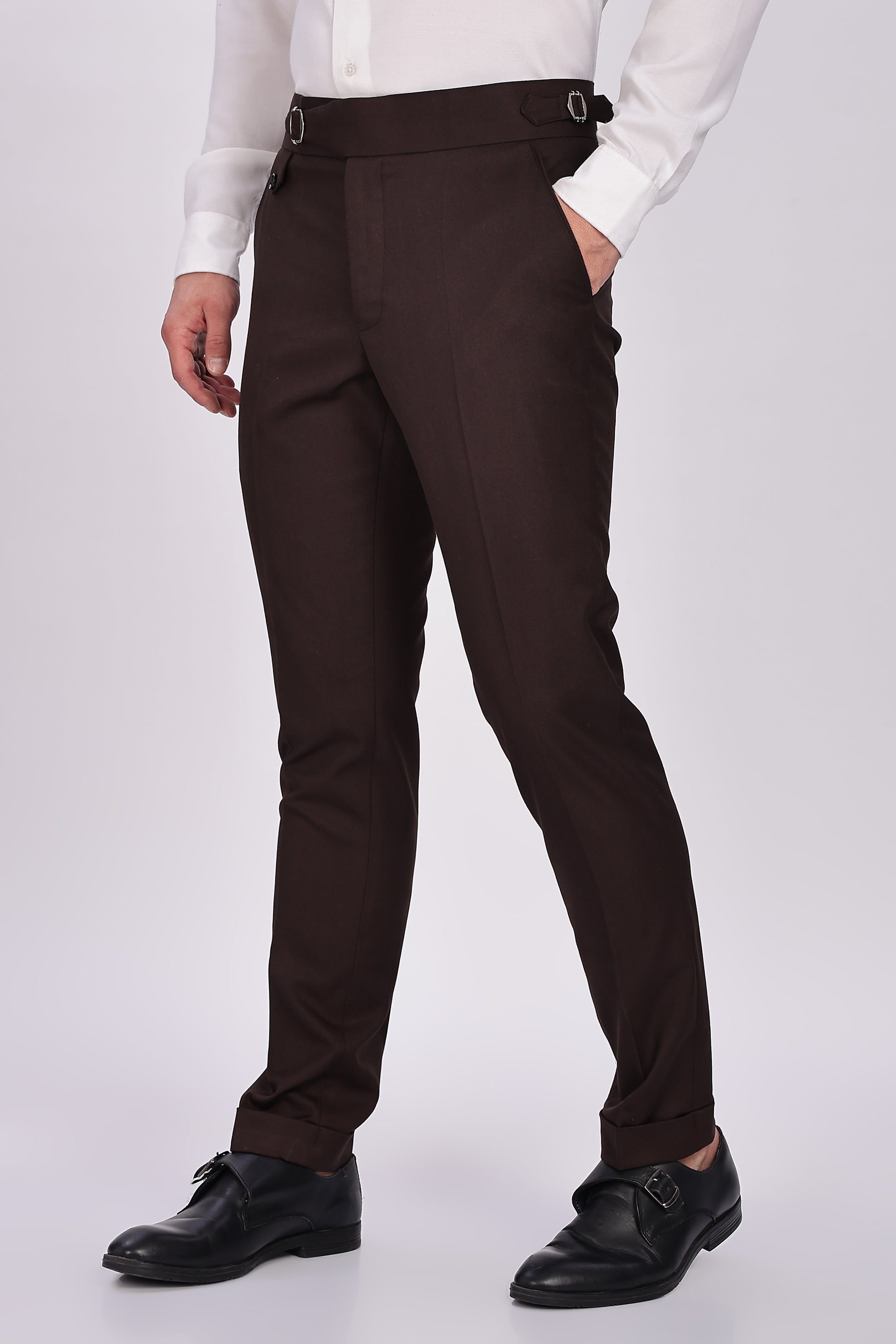 Single Buckle Dark Brown Gurkha Pant
