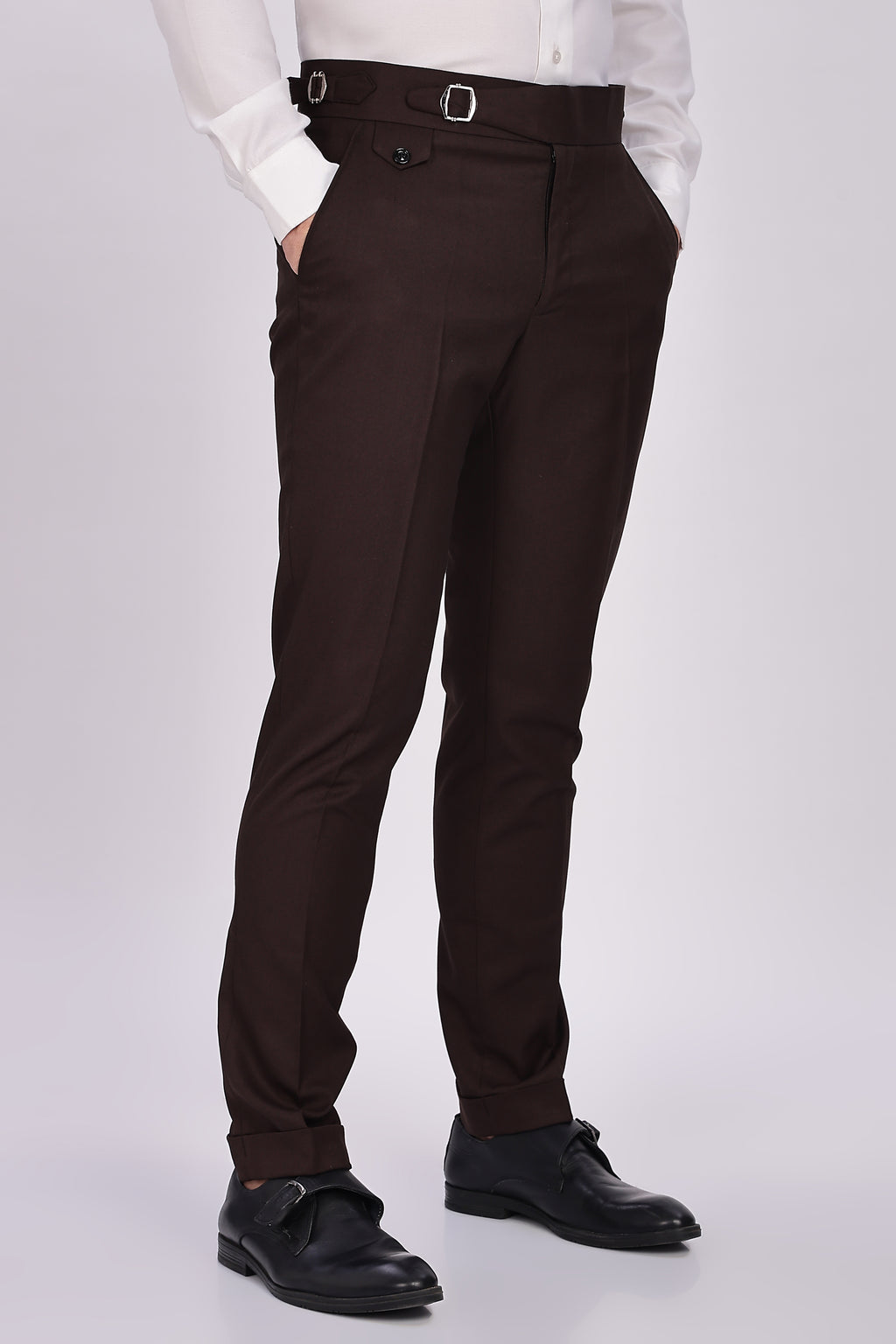 Single Buckle Dark Brown Gurkha Pant