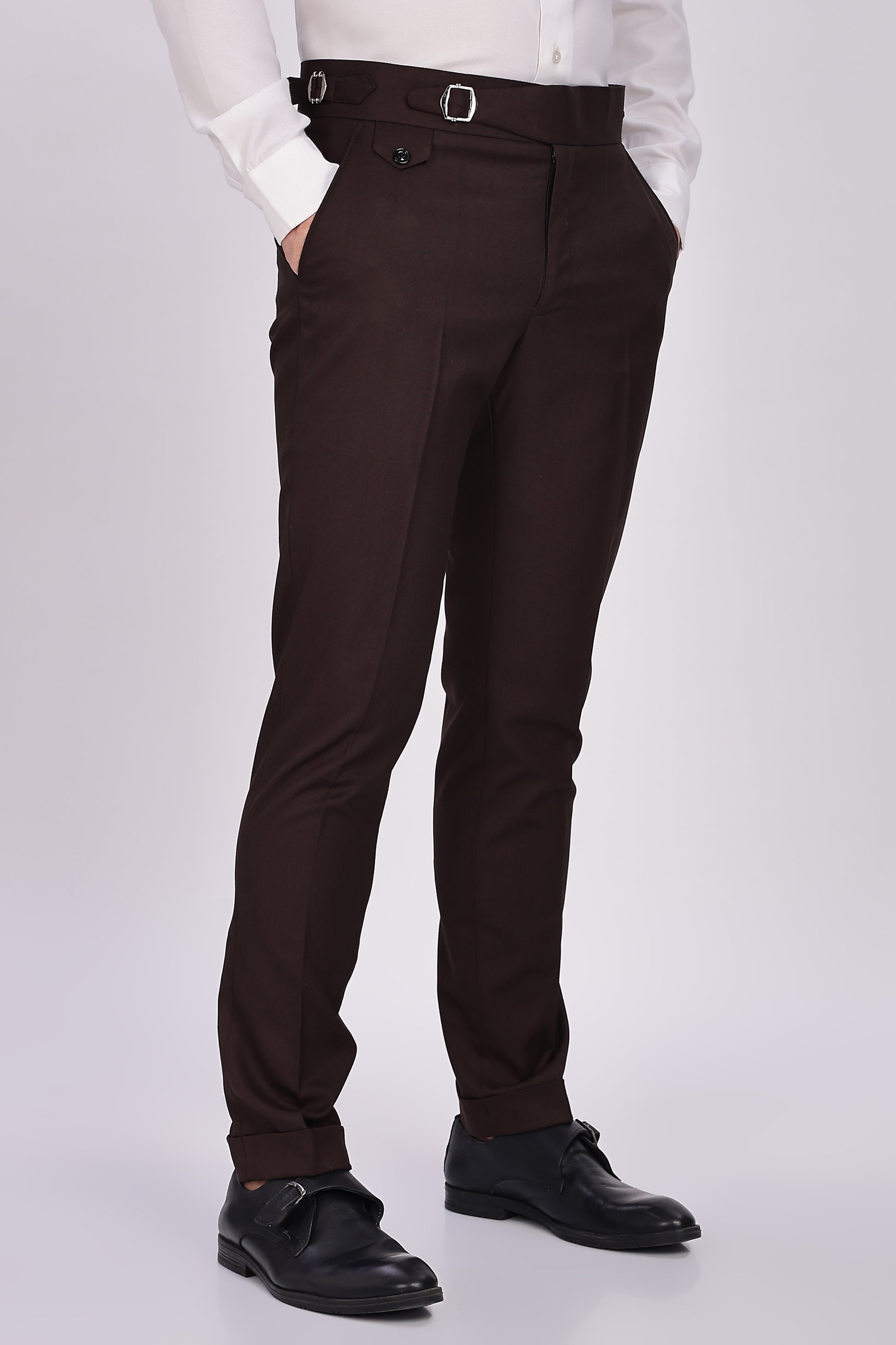 Single Buckle Dark Brown Gurkha Pant