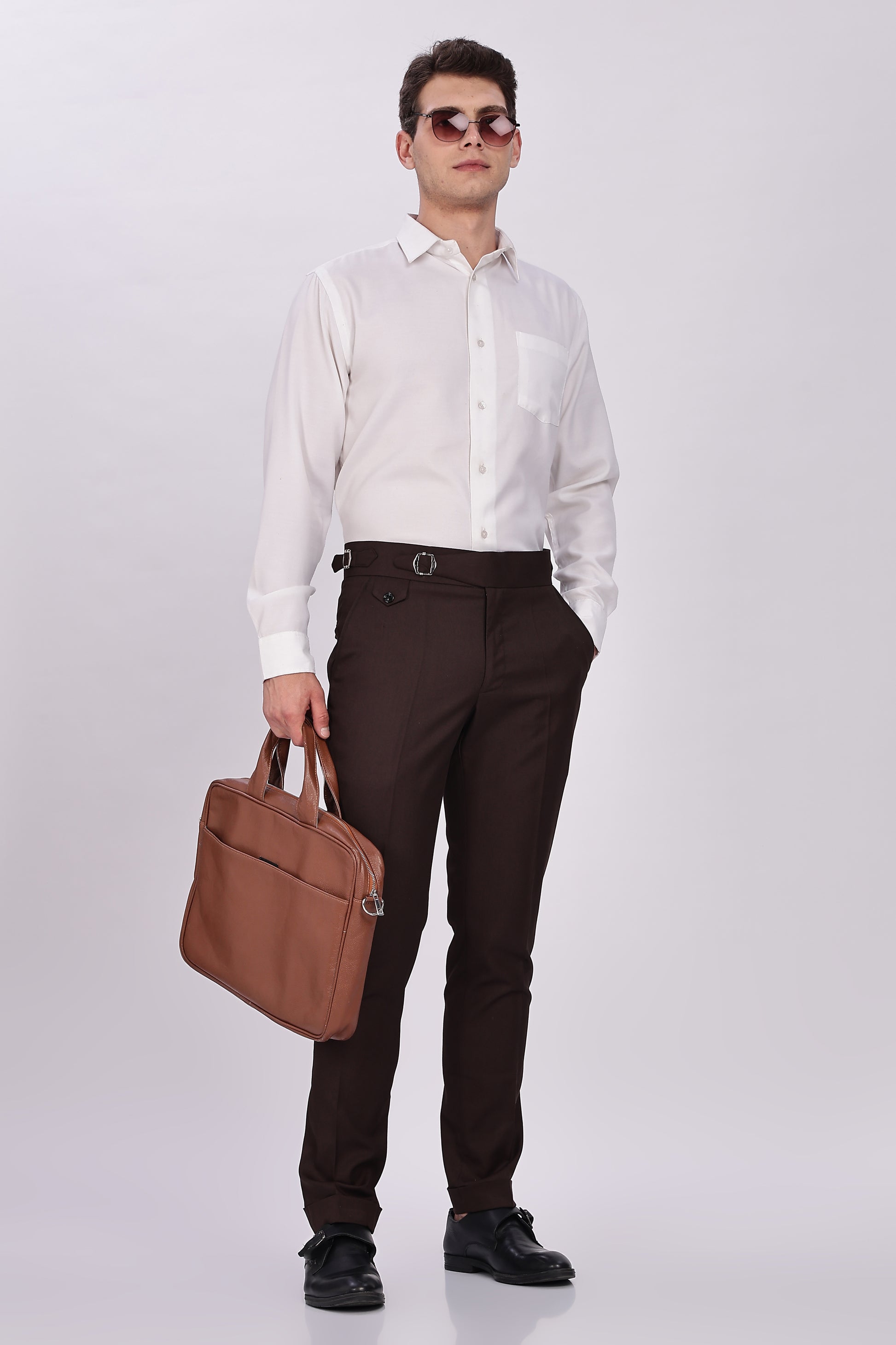 Single Buckle Dark Brown Gurkha Pant