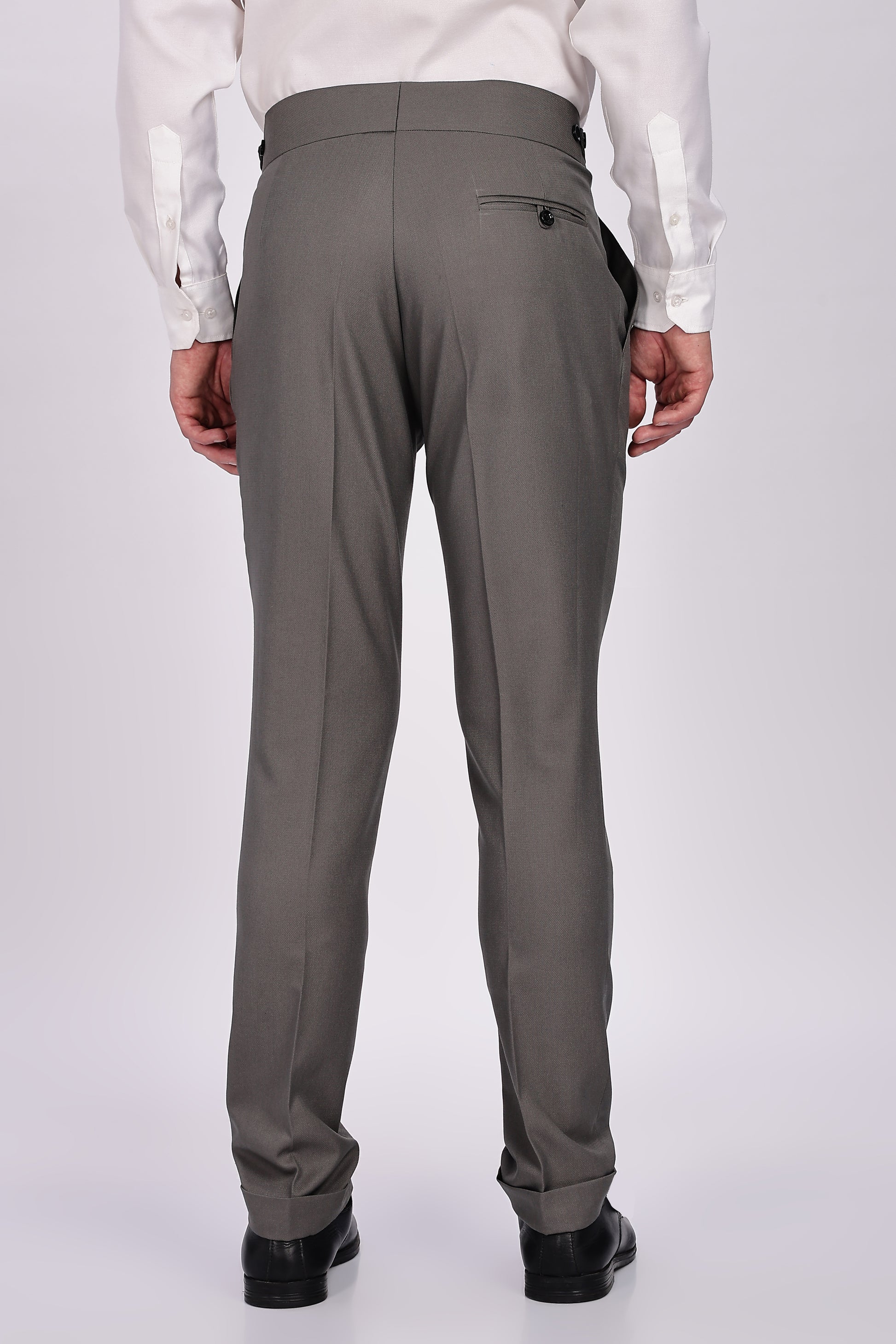 Classic Button Light Grey Gurkha Pant
