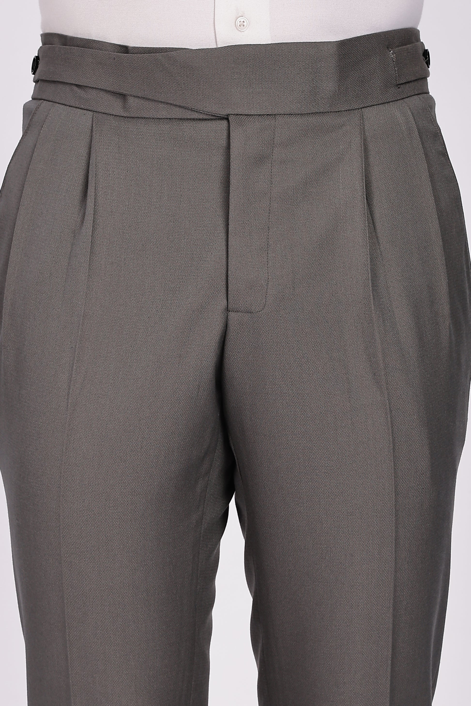 Classic Button Light Grey Gurkha Pant
