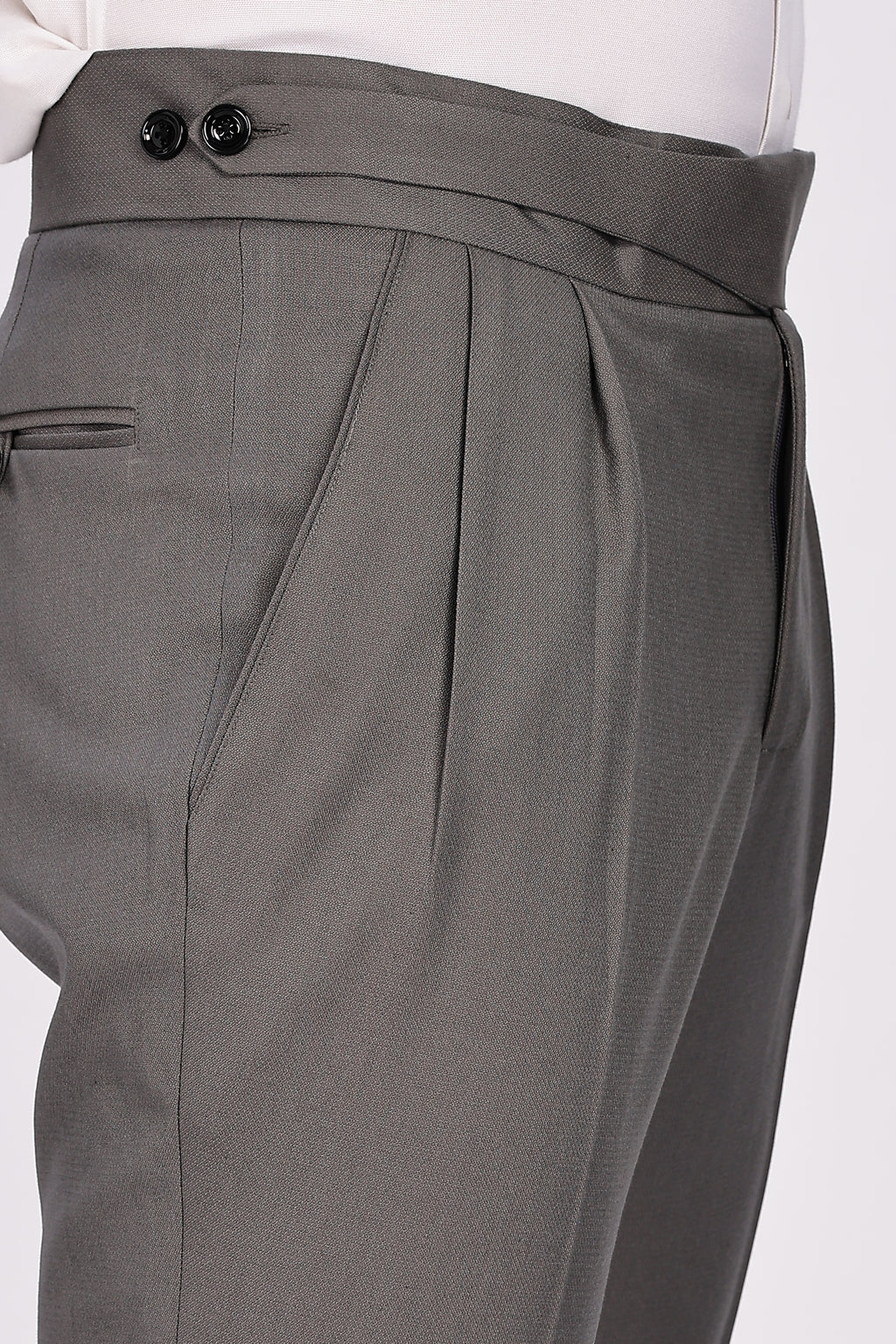 Classic Button Light Grey Gurkha Pant