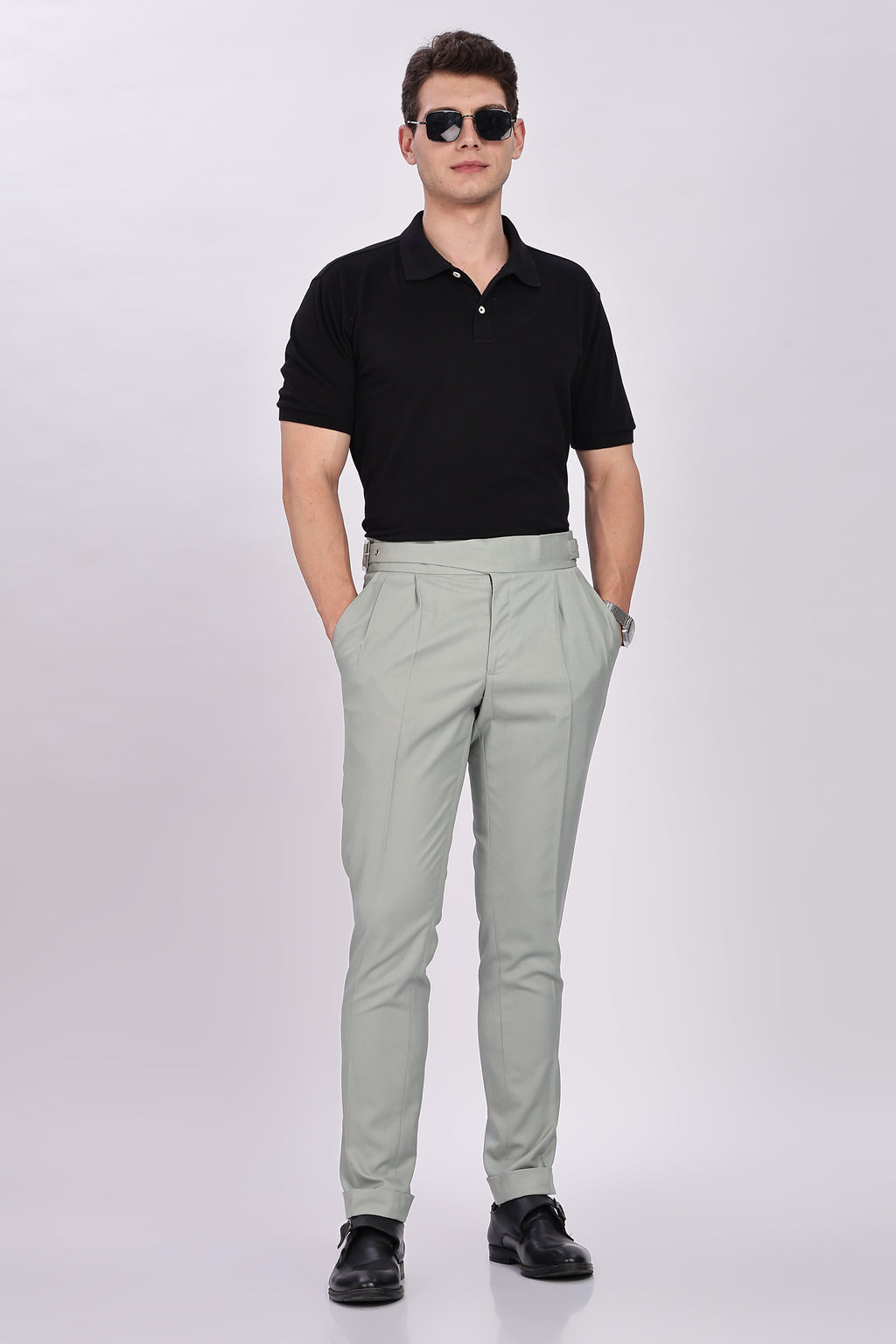 Classic Buckle Light Sage Gurkha Pant