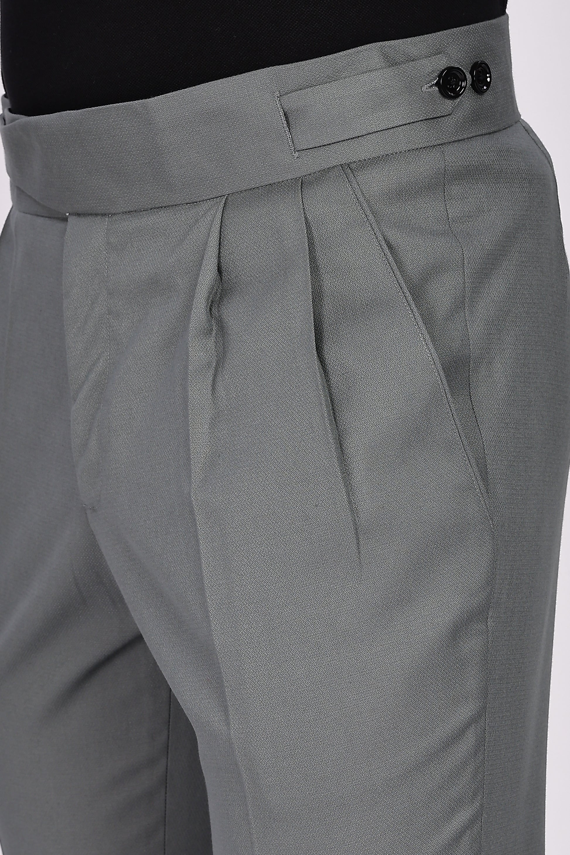 Classic Button Perfect Grey Gurkha Pant