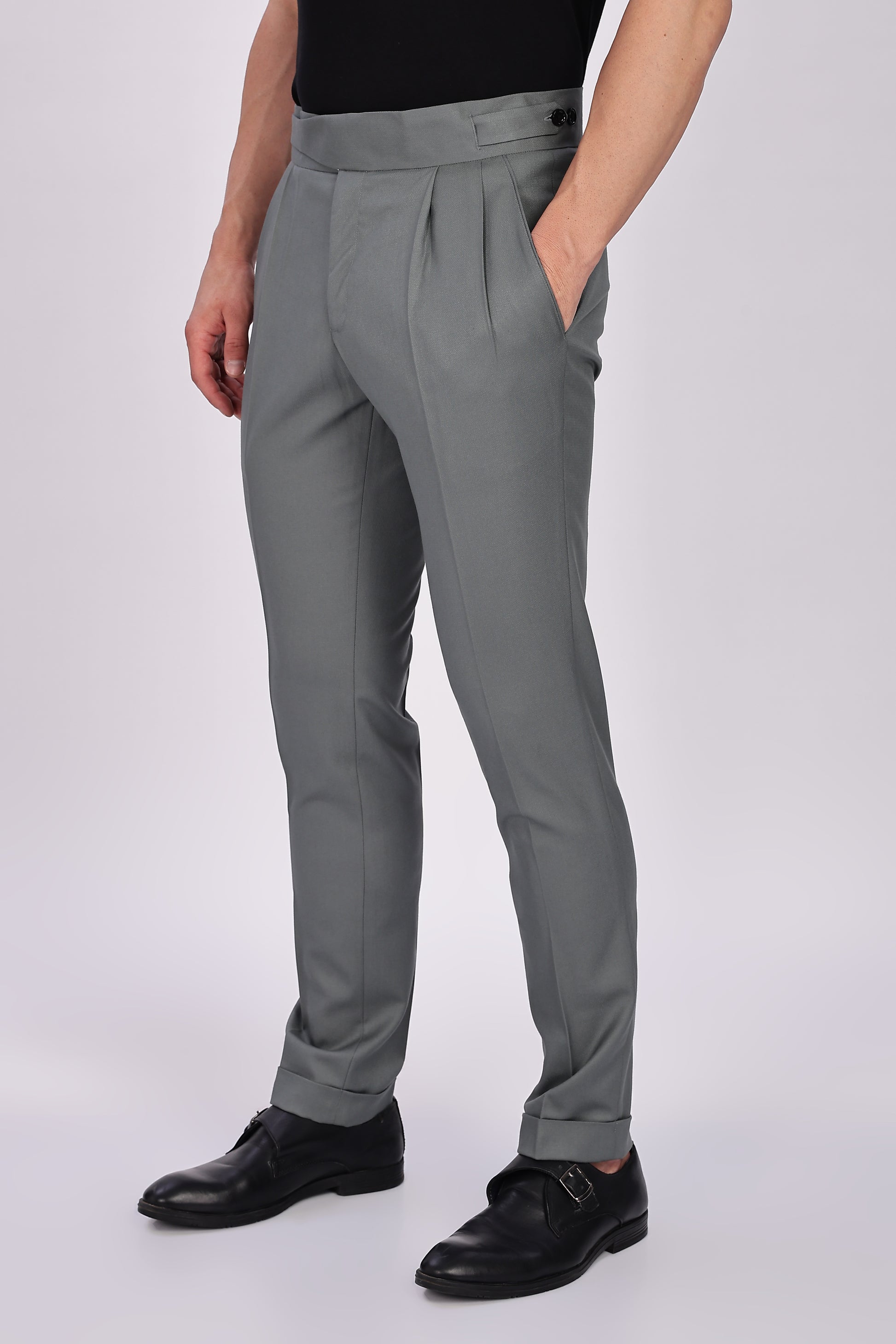 Classic Button Perfect Grey Gurkha Pant