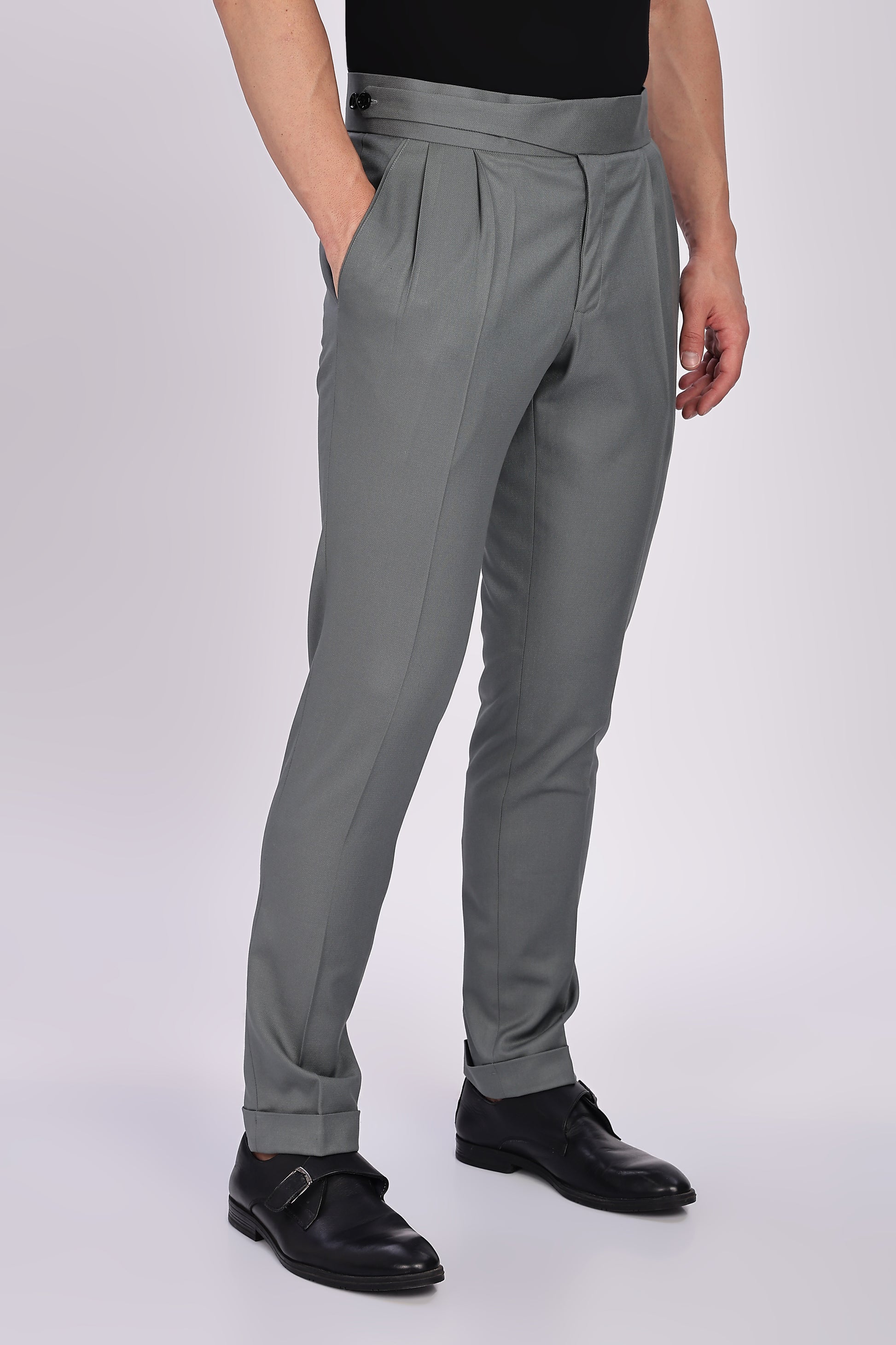 Classic Button Perfect Grey Gurkha Pant