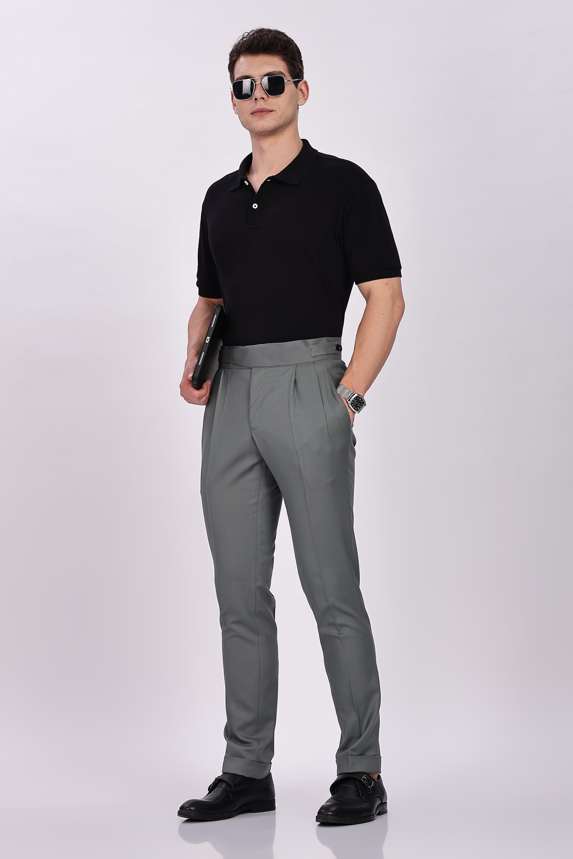Classic Button Perfect Grey Gurkha Pant