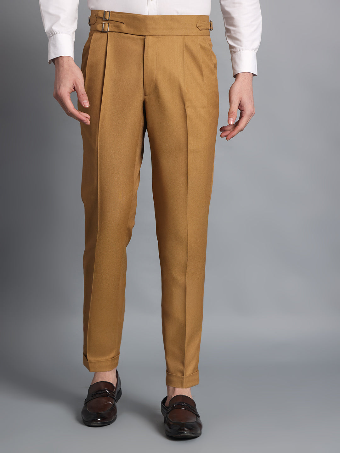 Double Buckle Camel Brown Gurkha Pant