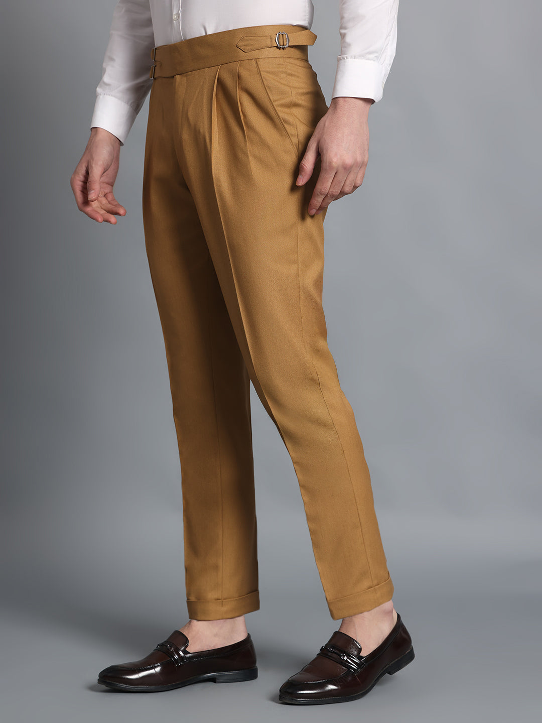 Double Buckle Camel Brown Gurkha Pant