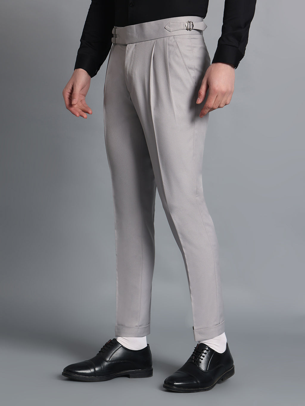 Double Buckle Light Grey Gurkha Pant