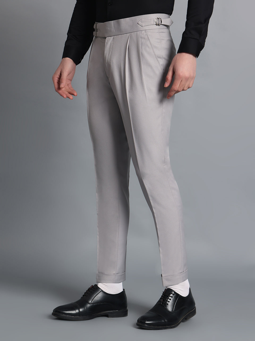 Double Buckle Light Grey Gurkha Pant