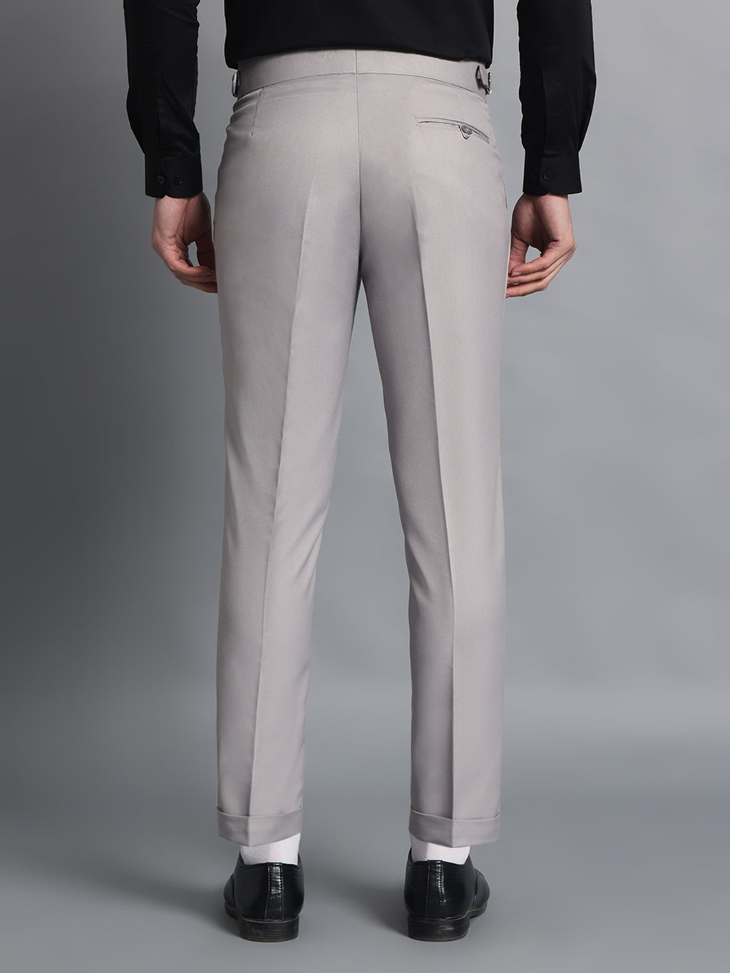 Single Buckle Light Grey Gurkha Pant