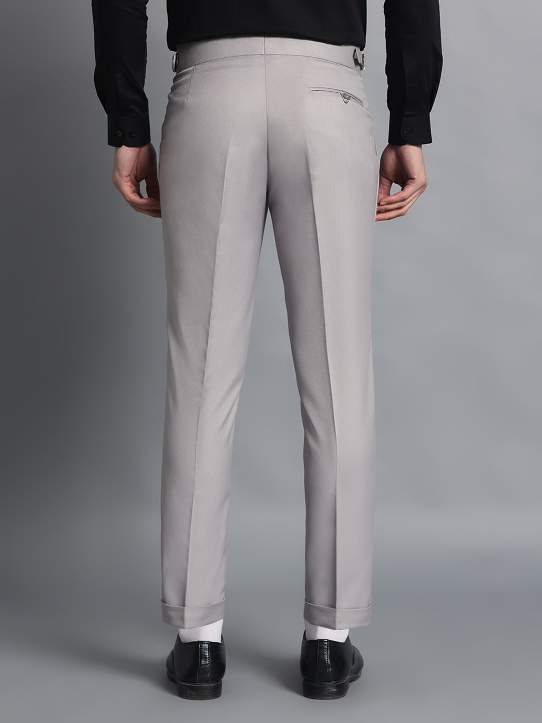 Single Buckle Light Grey Gurkha Pant