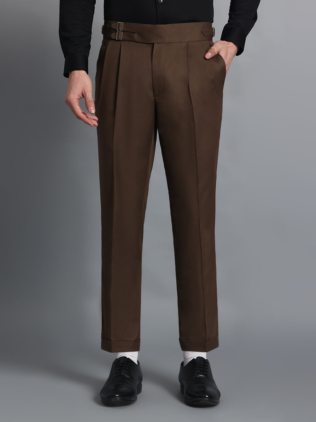 Double Buckle Coffee Brown Gurkha Pant