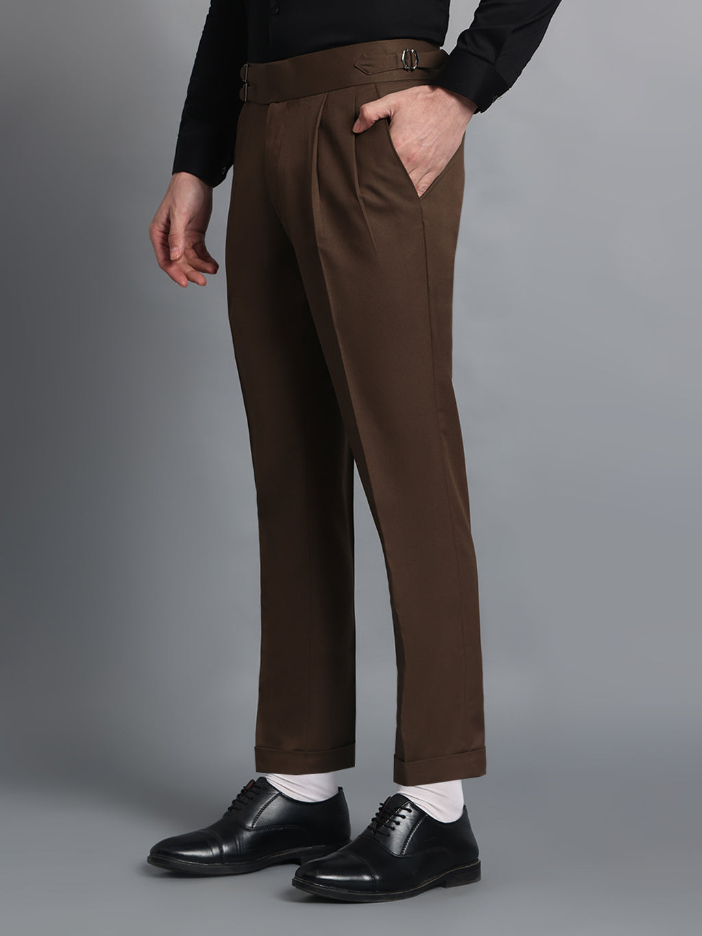 Double Buckle Coffee Brown Gurkha Pant