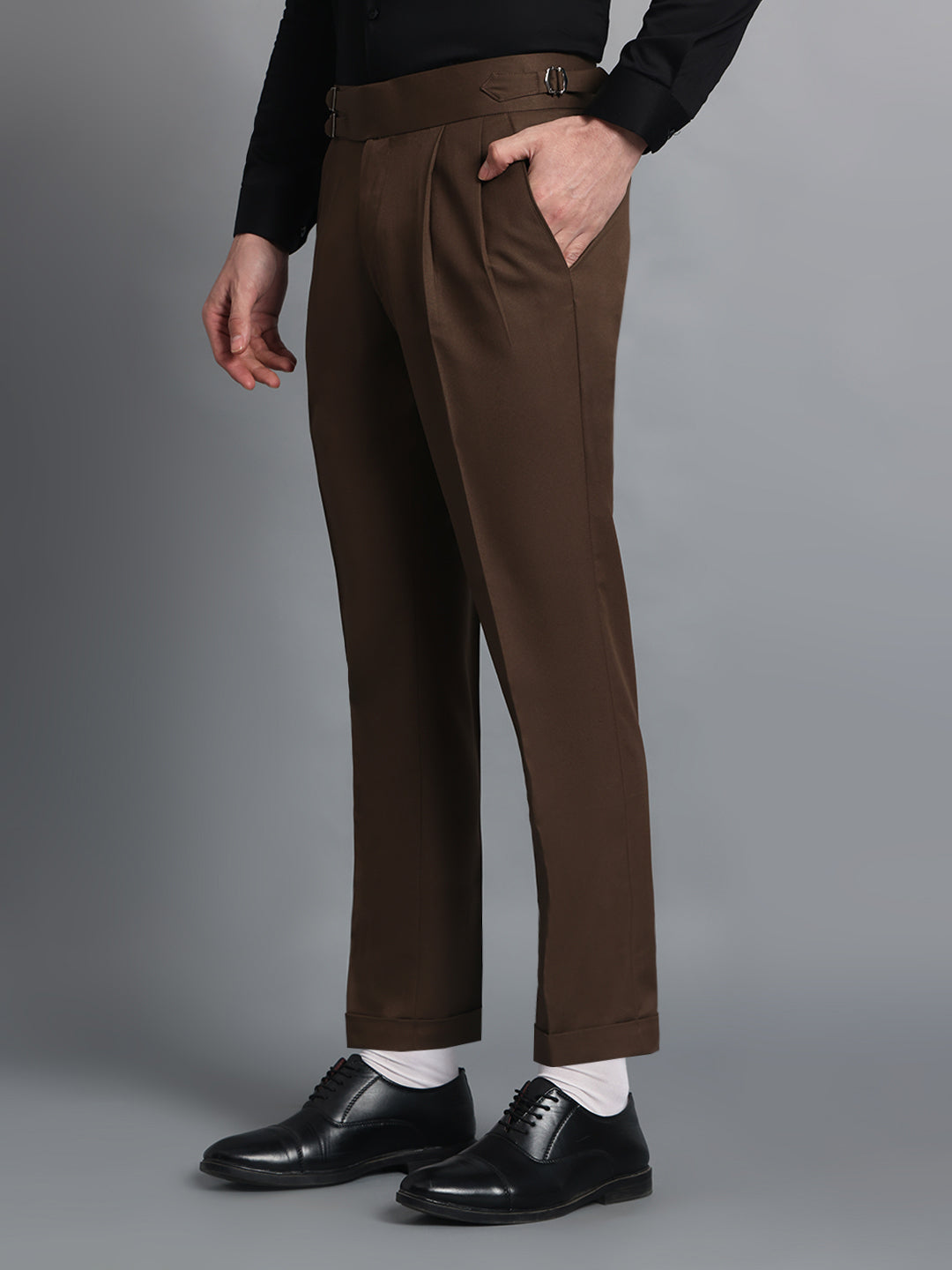 Double Buckle Coffee Brown Gurkha Pant
