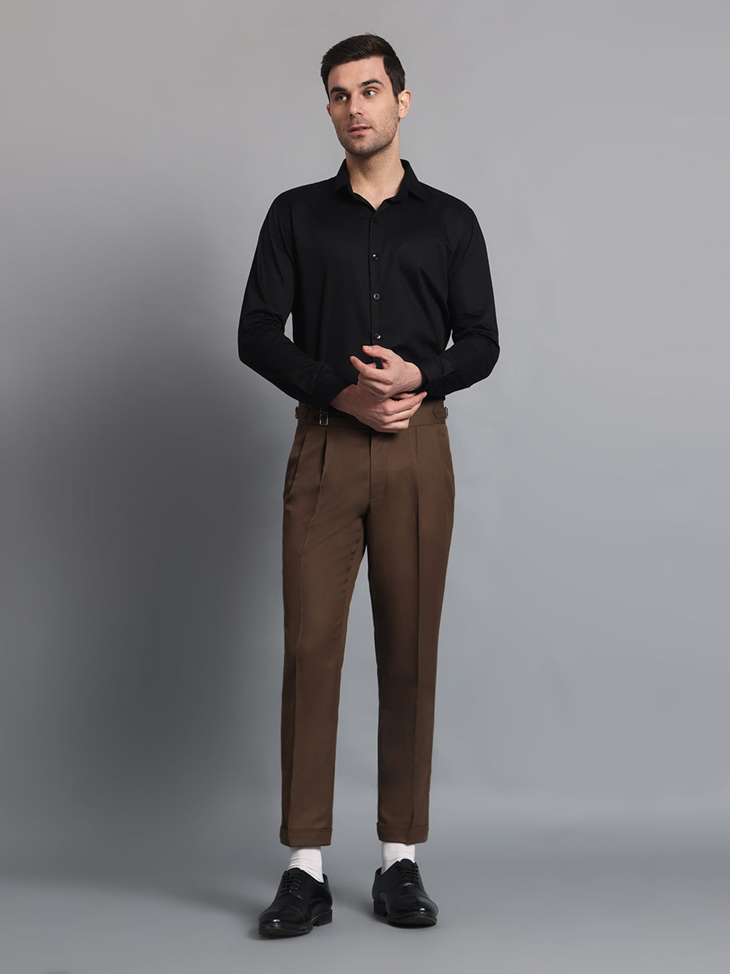Double Buckle Coffee Brown Gurkha Pant