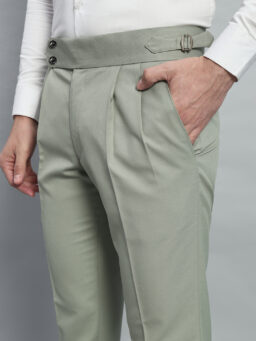 Emris Light Sage Double Button Gurkha Pants